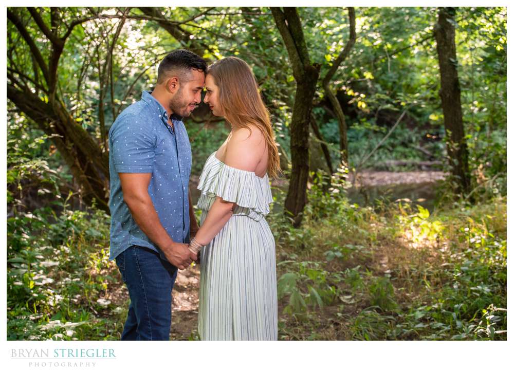 engagement photos in the woods